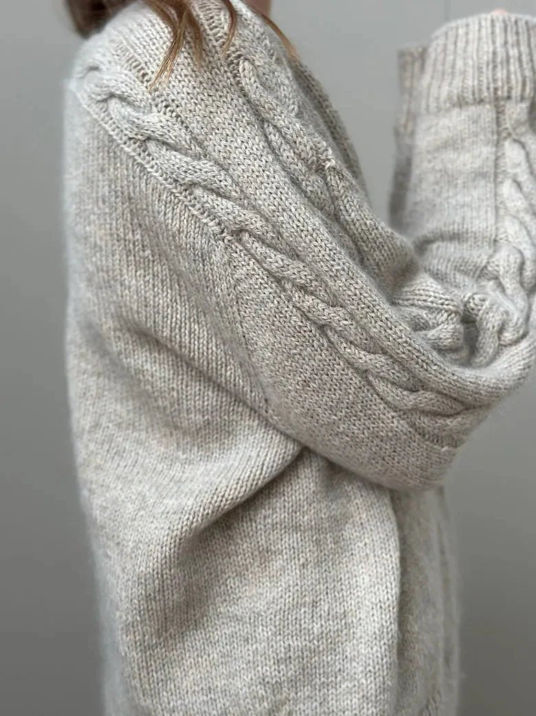 trendy ruffled wool cardigan -Braidy Loop Cardigan by Other Loops, No 1 + silk mohair yarn kit (ex pattern)