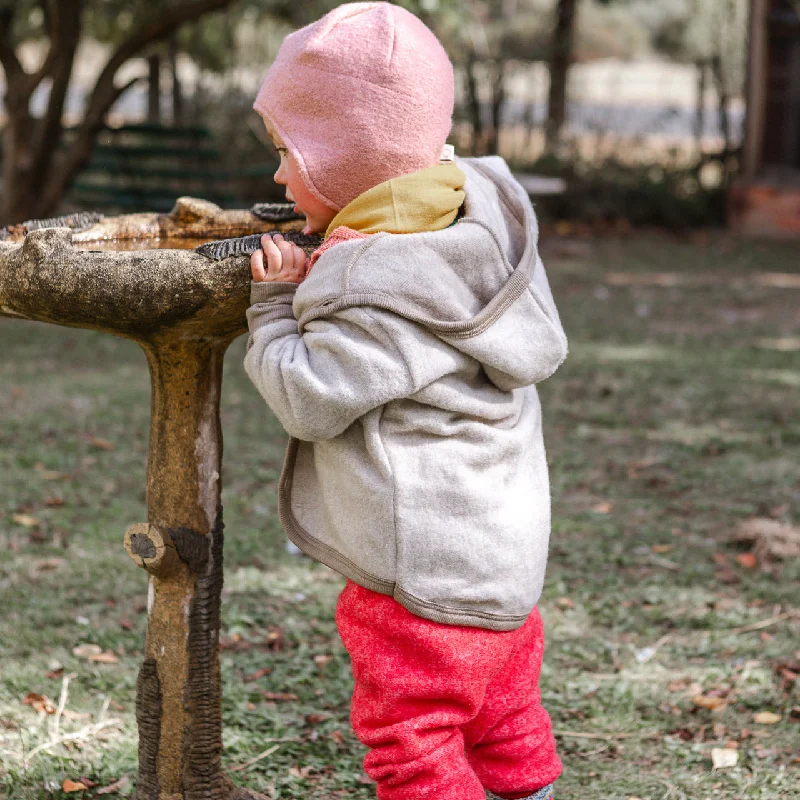 sustainable cotton merino cardigan -Hooded Jacket - Organic Wool/Cotton Fleece (6m-3y)