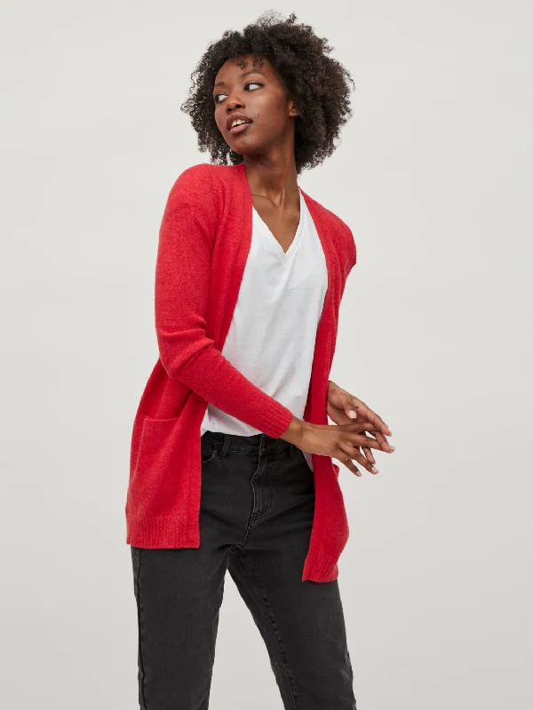 premium merino cashmere cardigan -VIRIL Cardigan - Barbados Cherry