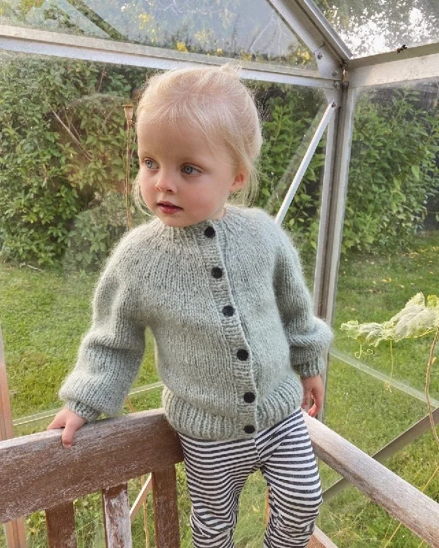 minimalist slim cashmere cardigan -Novice Cardigan Chunky for kids by PetiteKnit, No 1 + Silk mohair kit