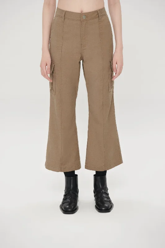 elegant wide pants -Long Run Bell Cut Pants