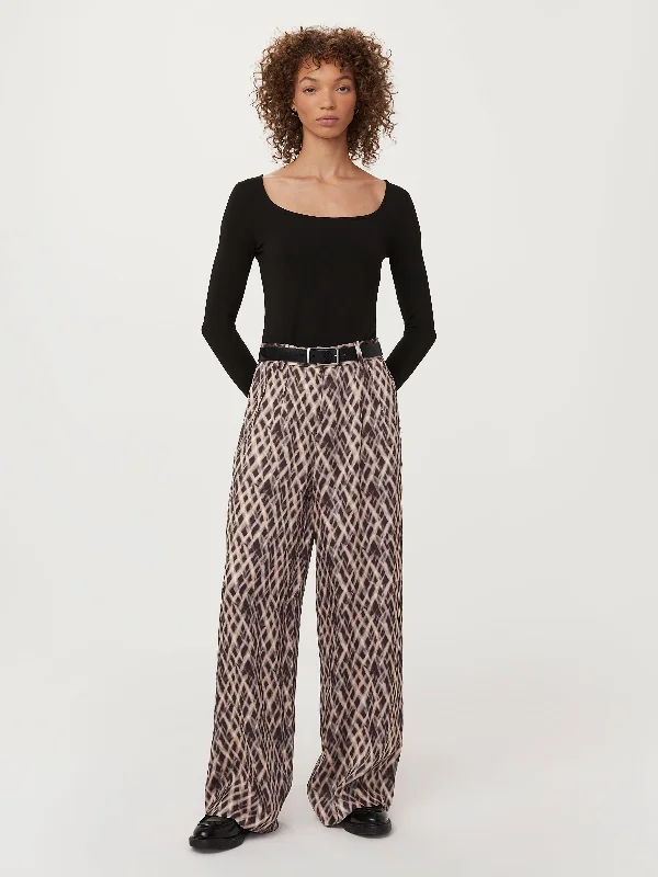 casual chino pants -The Emma Wide Satin Pant in Dark Chocolate