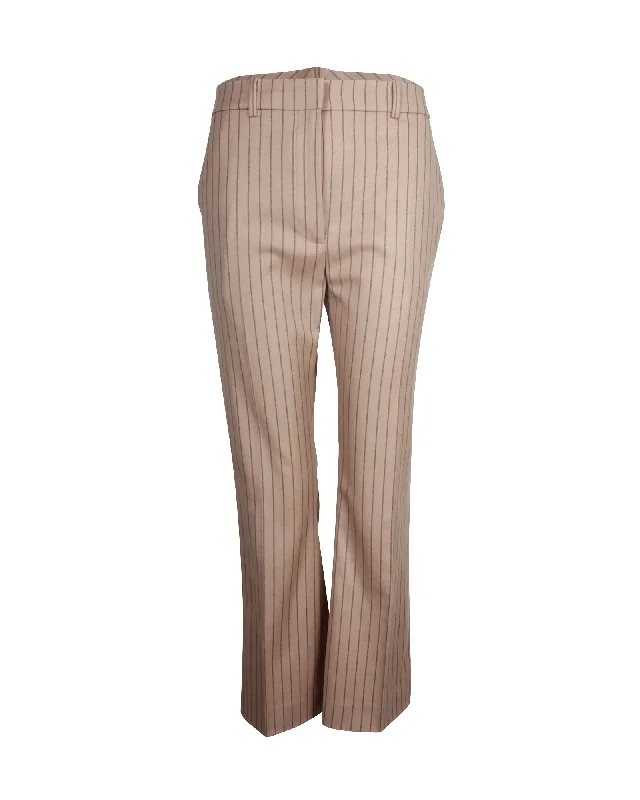 trendy track jogger slim pants -Altuzarra Striped Trousers in Beige Virgin Wool