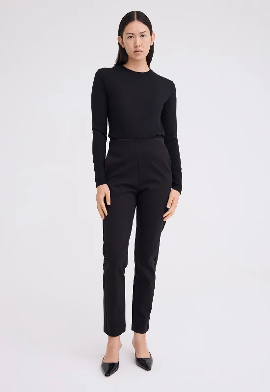 slim dress chino pants -Ardon Cotton Ponte Pant - Black