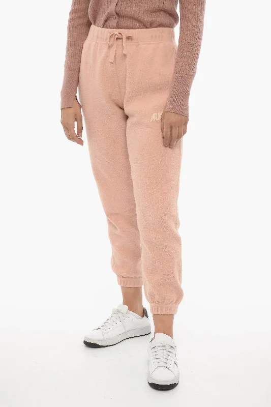 high rise cargo pants -Autry Fleeced Joggers with Drawstring Waist