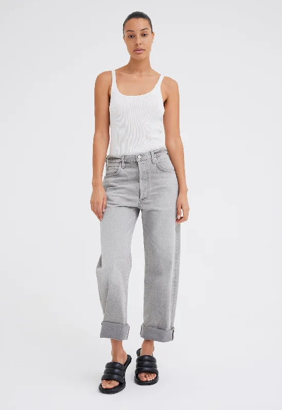 casual weekend chino pants -Citizens of Humanity Ayla Baggy Jean - Quartz Grey