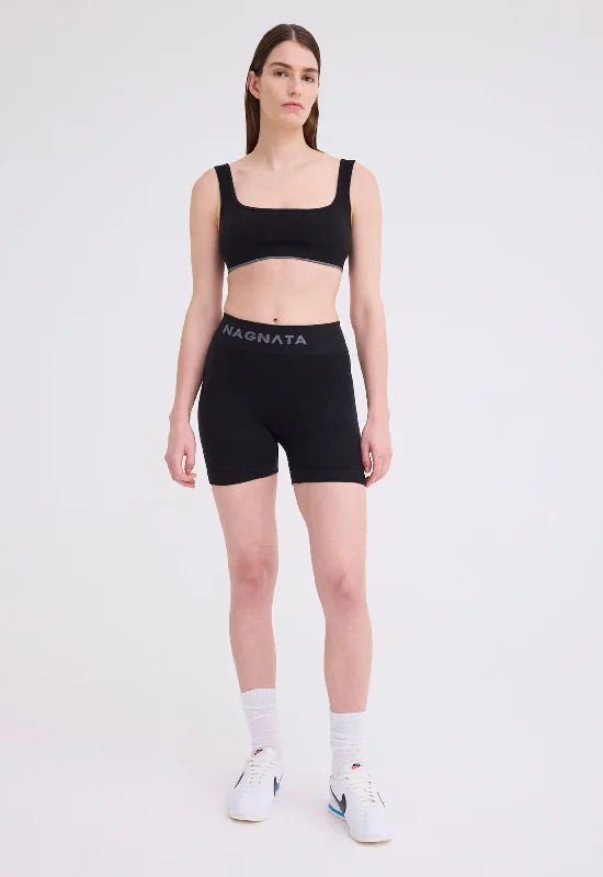 soft bamboo lounge pants -NAGNATA Ballet Wool Mini Short - Black