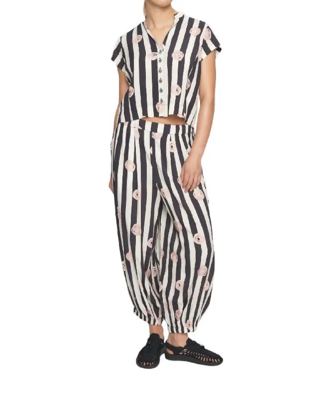 organic hemp lounge wide pants -Beach Rose Pants In Striped