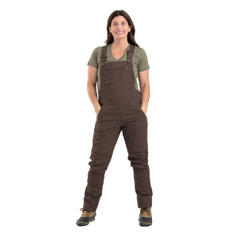 soft pajama cozy lounge pants -Berne Women's Flex Softstone Duck Unlined Bib Work Overall WB922 - Brown