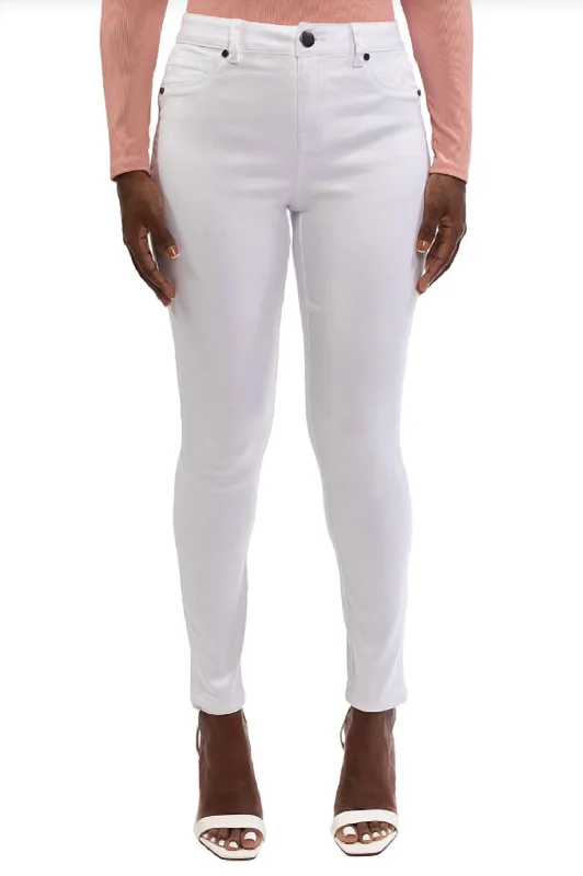 soft corduroy pants -Butter High Rise Ankle Skinny Jeans In White