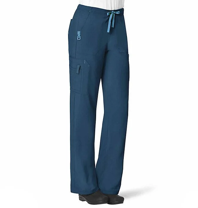 versatile hybrid travel pants -Carhartt Women's Force® Cross-Flex Utility Boot Cut Cargo Scrub Pant_Caribbean Blue