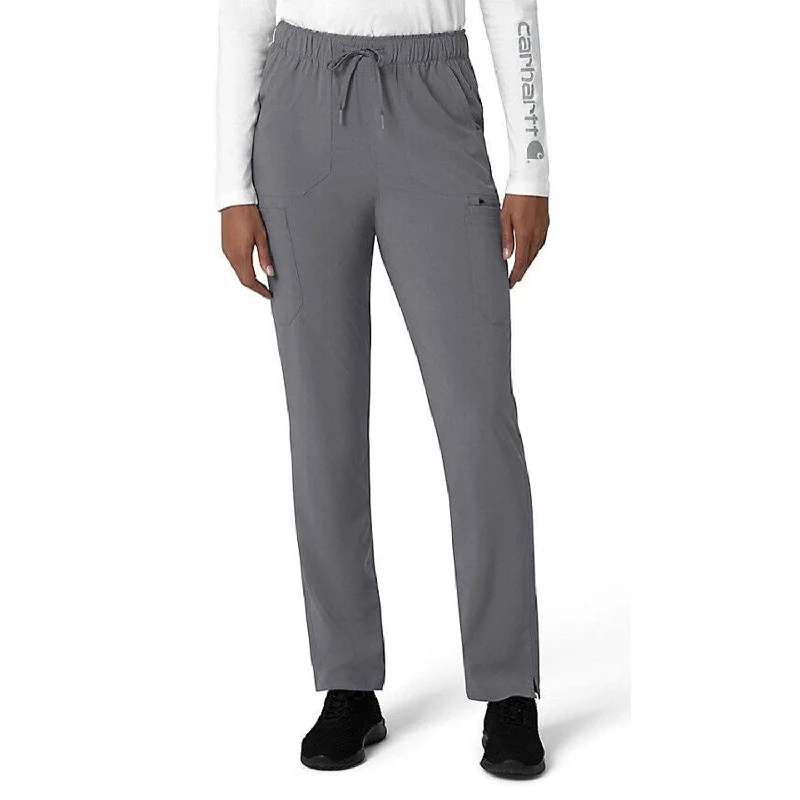 stretch denim jogger chino pants -Carhartt Women's Force Cross Flex 7-Poket Cargo Scrub Pant_Pewter