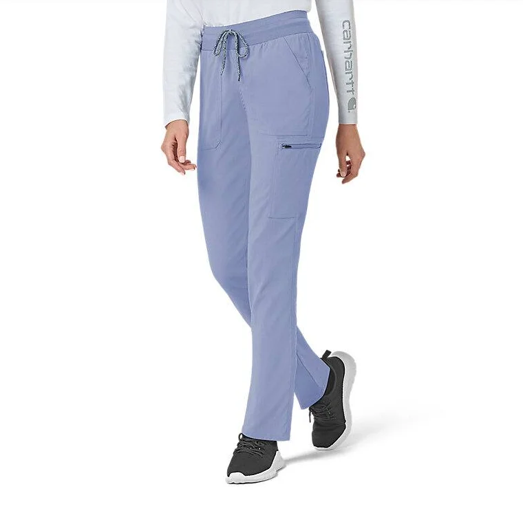 stretchy twill slim pants -Carhartt Women's Rugged Flex® Slim Leg Scrub Pant_Ceil Blue