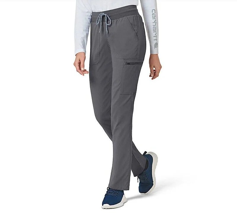 lightweight jogger chino straight pants -Carhartt Women's Rugged Flex® Slim Leg Scrub Pant_Pewter