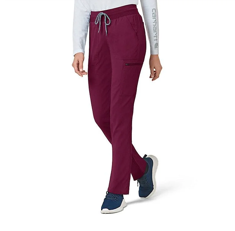 minimalist slim jeans skinny pants -Carhartt Women's Rugged Flex® Slim Leg Scrub Pant_Wine