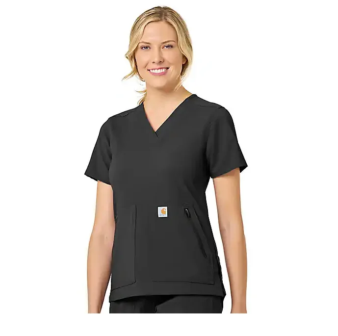 durable ripstop cargo jogger pants -Carhartt Women's Rugged Flex® 4 Pocket V-Neck Scrub Top