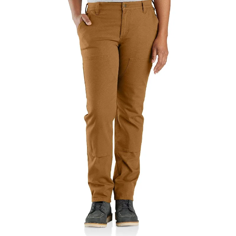 waterproof snow jogger chino pants -Carhartt Women's Rugged Flex® Double-Front Canvas Pant_Carhartt Brown