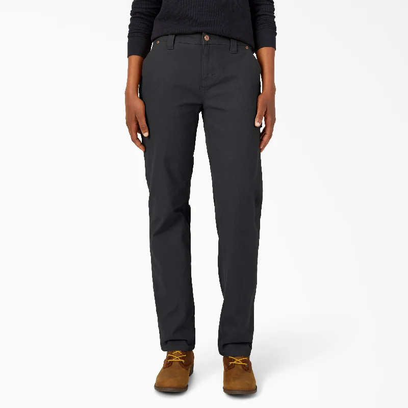 relaxed chino straight pants -Dickies Women's Carpenter Duck Pant