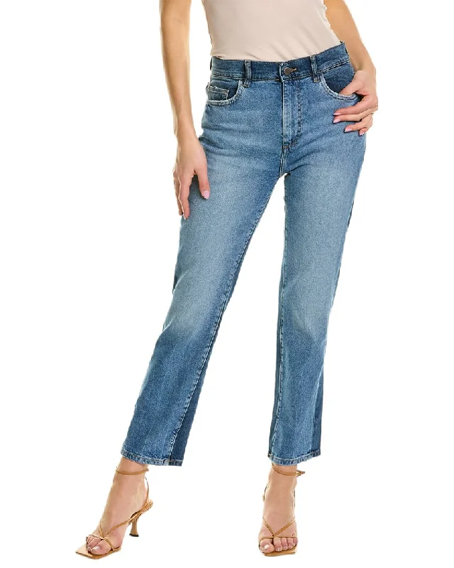 ripped denim pants -DL1961 Patti Twilight Hour Straight Jean