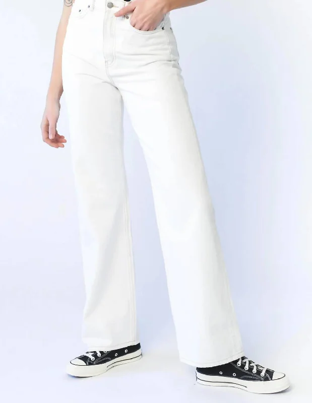 flared corduroy pants -Echo Jeans In White