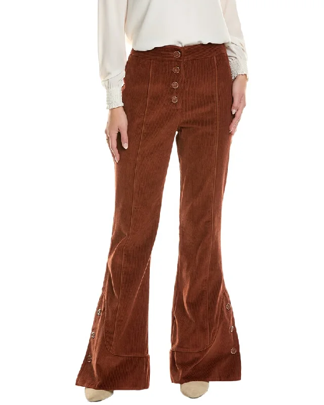 breathable cotton jogger straight leg pants -FARM Rio Corduroy Flare Pant