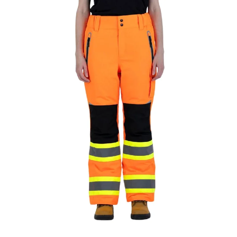 warm thermal skinny jeans pants -Forcefield Women's High-Visibility CSA Lined Utility Pants - Orange