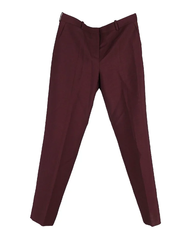 slim fit cargo chino pants -Givenchy Straight Cut Trousers in Burgundy Mohair