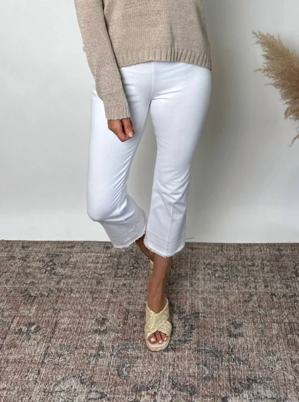 relaxed fit track pants -High Rise Baby Bootcut Pants In White