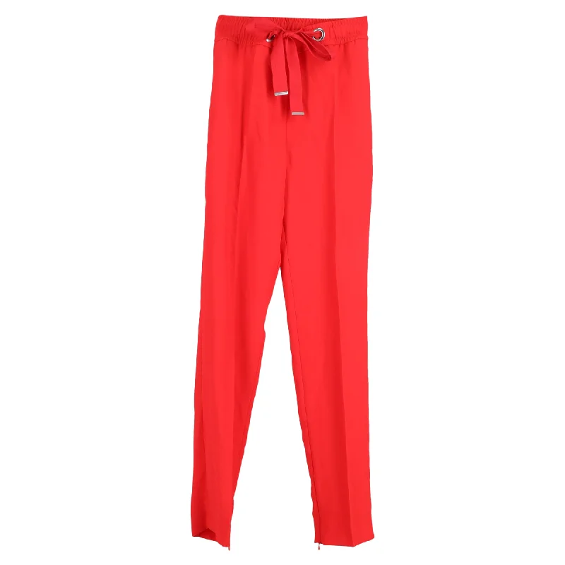 warm fleece-lined jogger chino pants -HUGO by Hugo Boss Drawstring Pants in Red Polyester