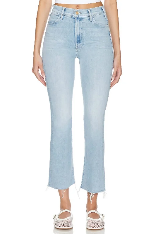 trendy bell bottom jeans pants -Hustler Ankle Fray Jean In Lost Art