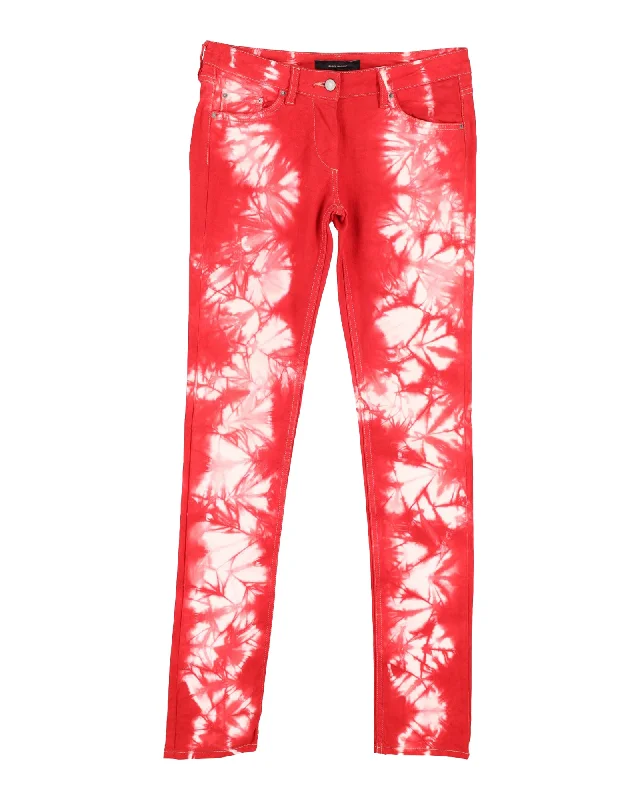 waterproof outdoor cargo jogger slim pants -Isabel Marant Tie-Dye Jeans in Red Cotton