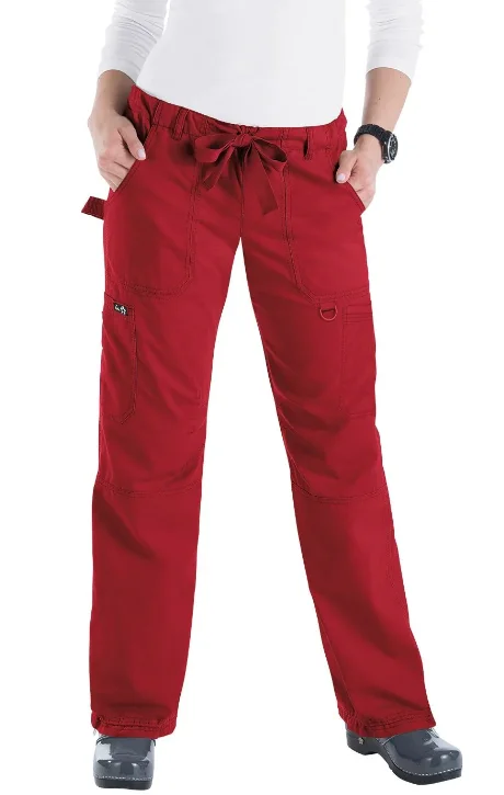 tailored wool slim fit pants -koi Women's Lindsey Drawstring Scrub Pant_Ruby