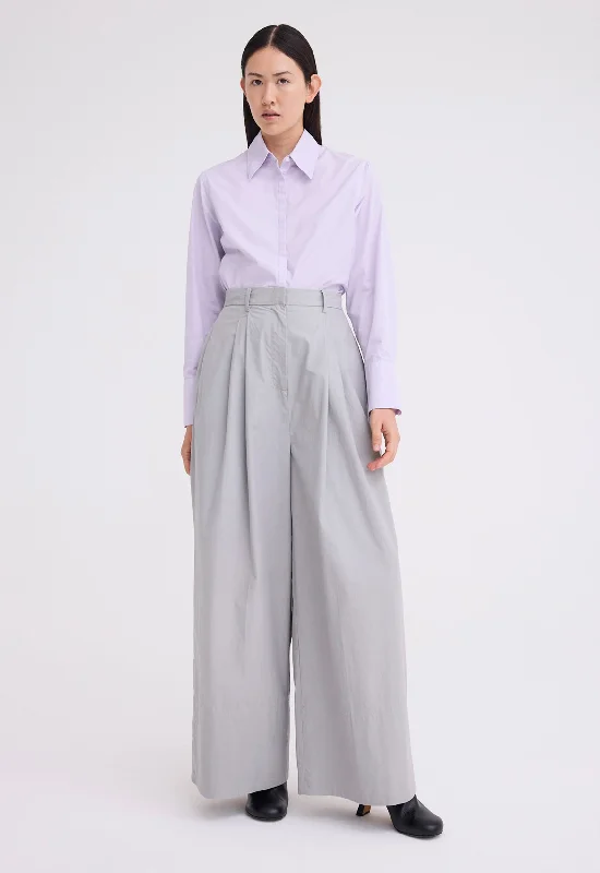 durable work chino pants -Levant Wide Leg Pant - Oxide Grey