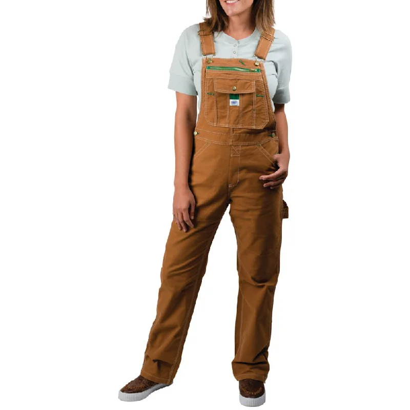 casual drawstring jogger chino straight pants -Liberty Women's Duck Bib Work Overall YBF002 - Brown