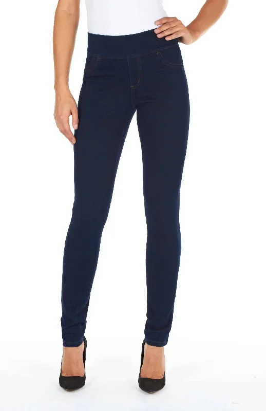 chic tailored wide leg pants -Love Pull-On Slim Ankle Jegging In Indigo