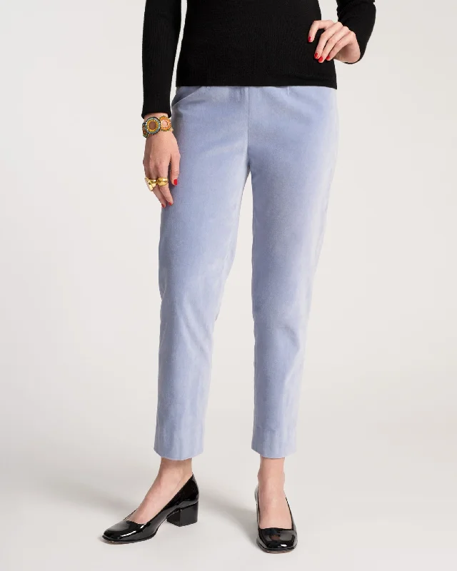 stretch leggings slim fit pants -Lucy Pant Stretch Velvet Light Blue