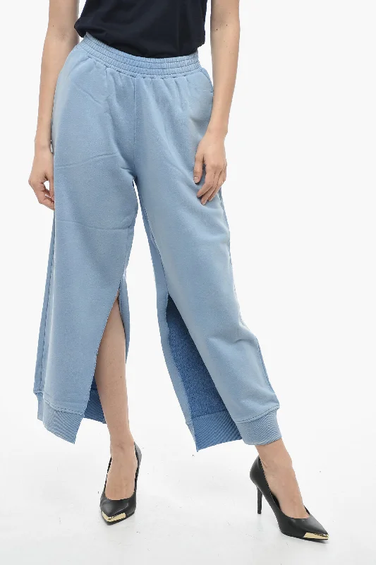 elegant palazzo pants -Maison Margiela MM6 Brushed Cotton Swetpants with Opened Bottom