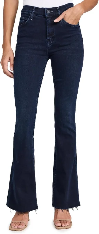 chic tailored wide leg slim pants -MOTHER Women's The Weekender Fray Jeans, Chip on my Shoulder