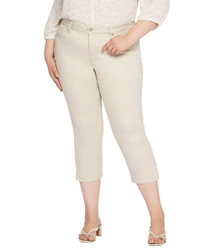 stretchy leggings pants -NYDJ Plus Chloe Feather Capri Jean