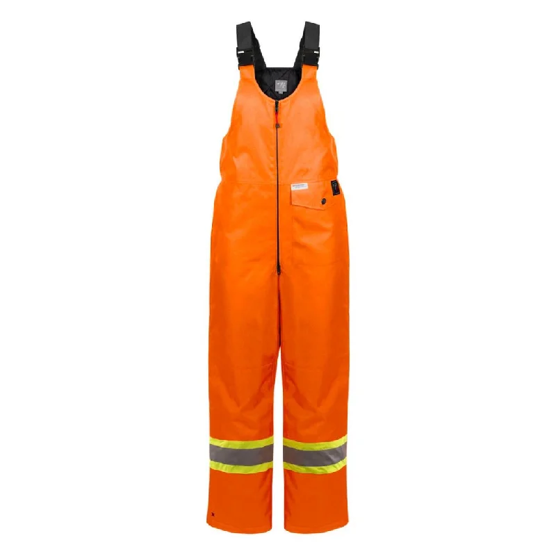 durable khaki work straight pants -P&F Women’s High Visibility Insulated Waterproof CSA Safety Bib Overalls - PF-9001 Orange