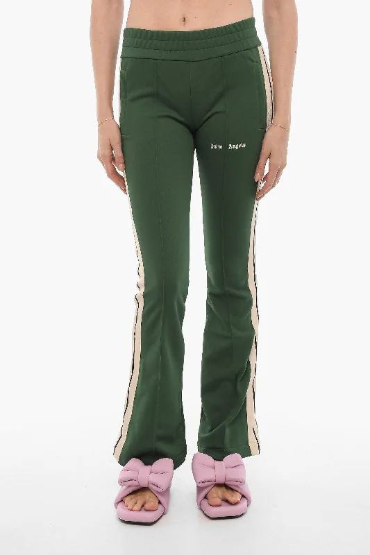 waterproof snow jogger chino pants -Palm Angels Flared Joggers with Contrasting Side Band