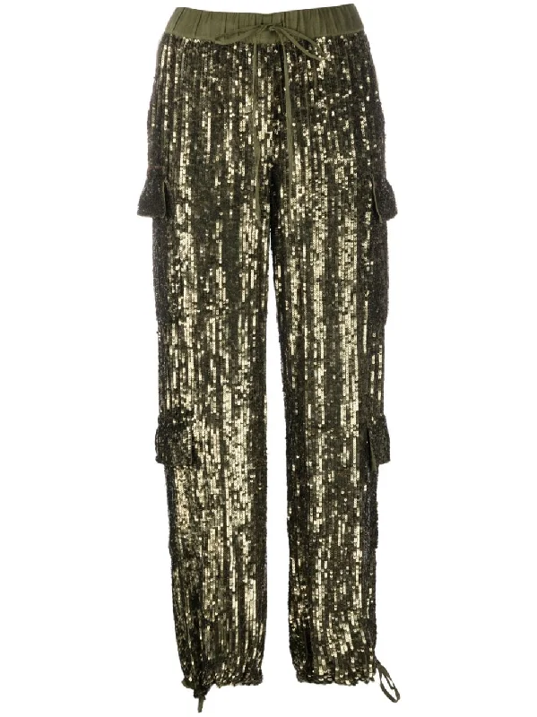 festive plaid lounge wide leg pants -Parosh Women's Trousers