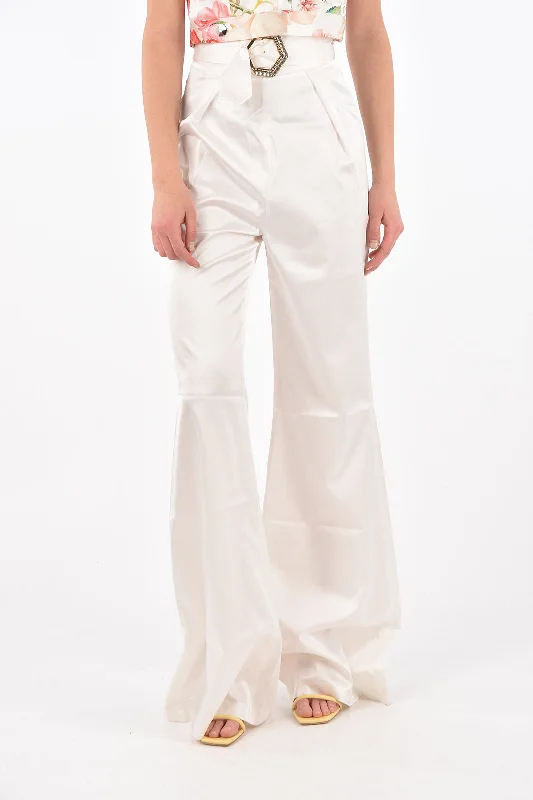 high rise cargo jogger slim pants -Philipp Plein Silk JEWEL Palazzo Pants