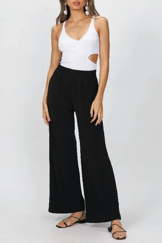 stylish jogger pants -Philosophy Wide Leg Pocket Pant In Black