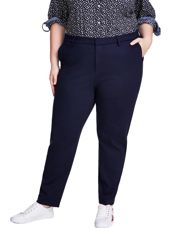 warm thermal skinny pants -Plus Womens Ponte High Rise Straight Leg Pants