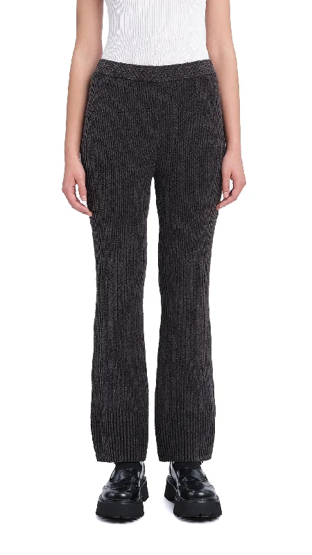 festive plaid lounge wide leg slim pants -Soil Knit Yoga Pants