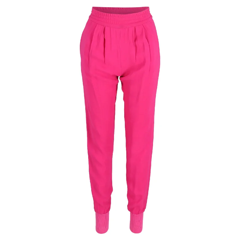 bold plaid jogger skinny pants -Stella McCartney Relaxed Fit Joggers Pants in Hot Pink Polyester