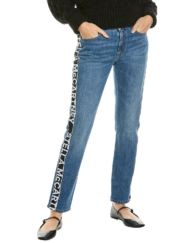 double knee durable work straight pants -Stella McCartney The Skinny Sky Blue Boyfriend Jean