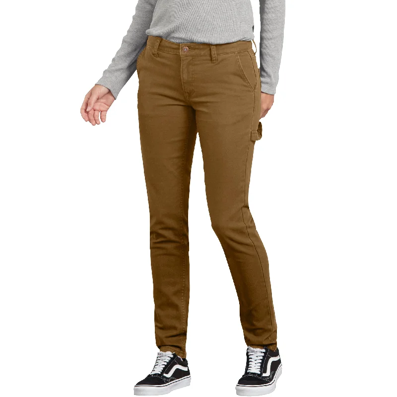 cozy knit jogger straight leg pants -Dickies Stretch Duck Women's Carpenter Work Pant FD2600RBD