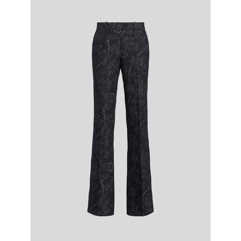 double knee durable work pants -Tailored Jacquard Trousers